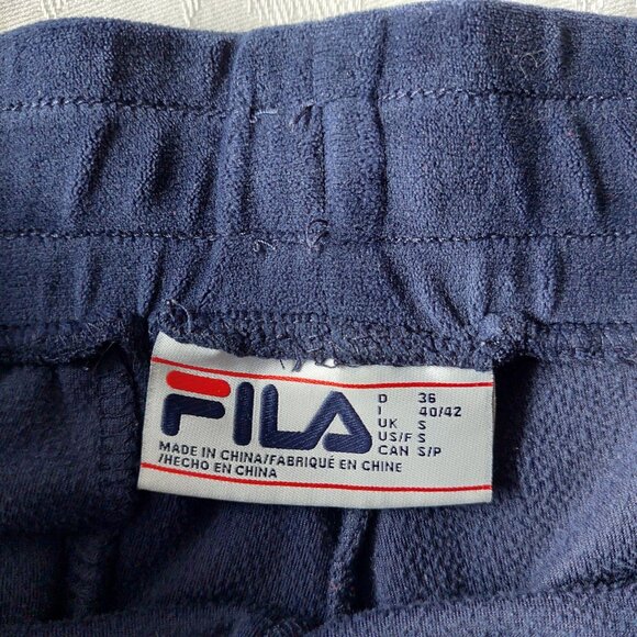 Vintage Navy Blue FILA Velour Tracksuit, Hooded Jacket and Pants Set, M/S - Picture 8 of 13